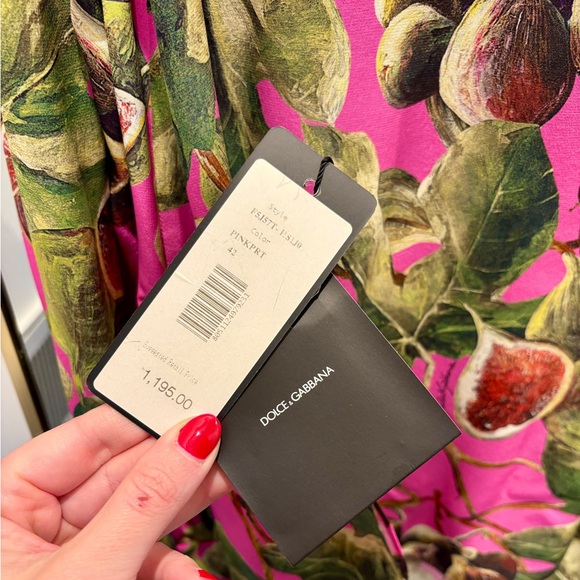 Dolce & Gabbana Hot Pink Fig Printed Silk Blouse NWT - Picture 3 of 3